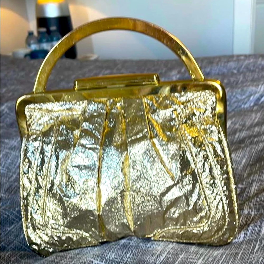 Vintage gold foil evening bag